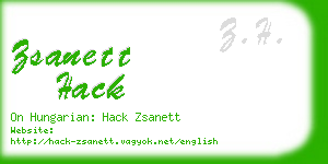 zsanett hack business card